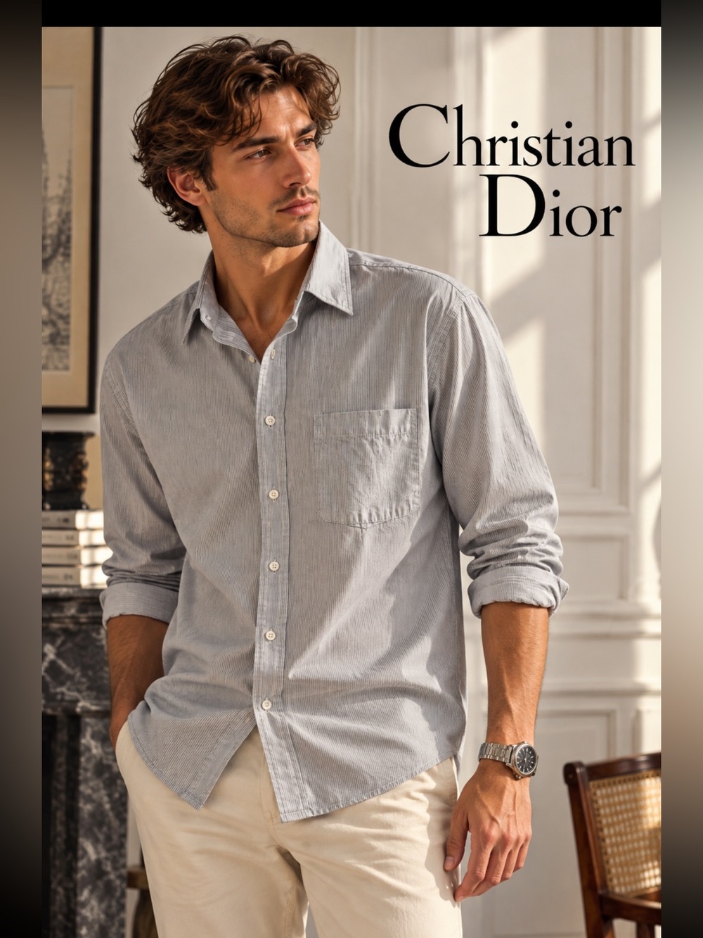 Vintage 90’s! CHRISTIAN DIOR, buttons down stripped shirt!